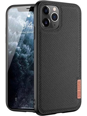 TKÇ Dux Ducis Fino Serisi iPhone 11 Pro 5.8inç Kılıf Premium Dokuma Silikon KILIF-(5775)