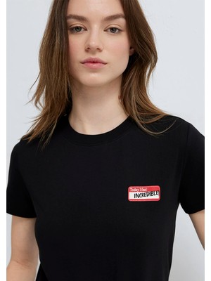 Mavi Slogan Baskılı Siyah Tişört 1614250-900