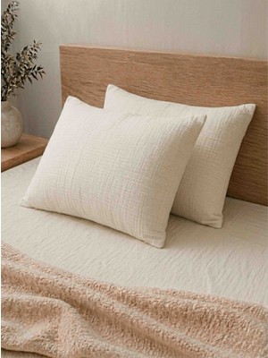Luvis Home %100 Pamuk 2'li Müslin Yastık Kılıfı 50X70 cm – Nefes Alan Doğal Kumaş, Yumuşak ve Hafif Doku