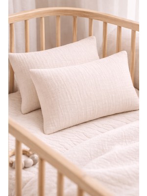 Luvis Home 3 Katlı Müslin Bebek Yastık Kılıfı 2’li Set 35X50 cm – Yumuşak Nefes Alan Pamuk Çocuk Yastık Kılıfı