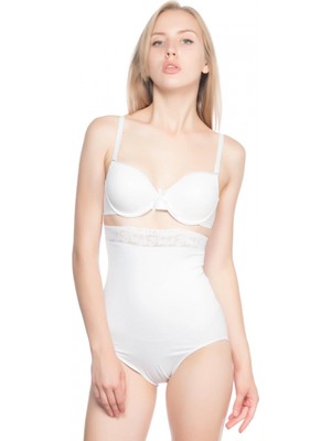 Marsilyan™ Beyaz Mı  2028 Dantelli Yüksek Bel Slip Korse
