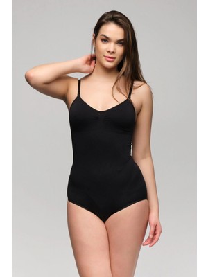 Marsilyan™ Siyah Mı  1925 Soft Pedli Çıtçıtlı Body