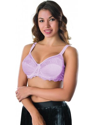 Marsilyan™ Lila Mı  170 C Balenli Brode Toparlayıcı Sütyen