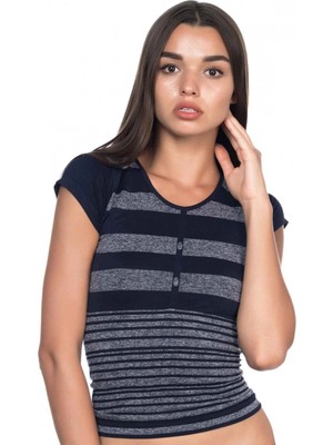 Marsilyan™ Lacivert Mı  5026 Soft Seamless T Shirt
