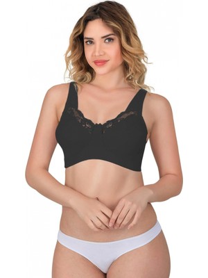 Marsilyan™ Siyah Mı  181 C Dantelli Toparlayıcı Cotton Sütyen