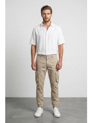 FullaModa Fermuarlı Kargo Cepli Jogger Pantolon