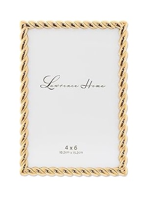 SHC4200 Lawrence Frames Metal Çerçeve, Halat Tasarımı, 10 x 15 Cm, Altın Rengi