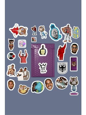 MS Major Selection Kanye West Rap Sticker Paketi/bullet Journal Defter Çıkartma Ajanda Laptop Etiket, 8764587987487