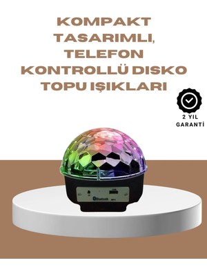 Armüz Taşınabilir Bluetooth Disko Topu Uzaktan Kumandalı Işık Efektleri