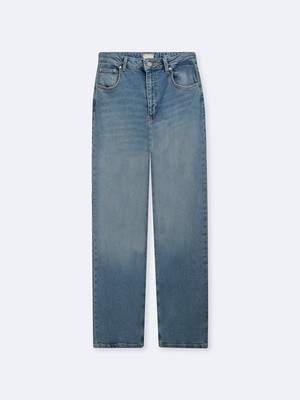 LTB Danıca L Geniş Paça Yüksek Bel Mid Indigo Jean Pantolon