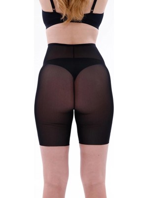 Marsilyan™ Siyah Mı  2705 Lazer Tül Boxer Hayalet Korse