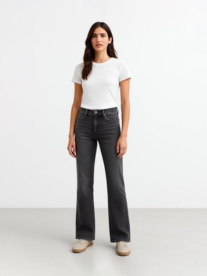 LTB Julıana Yüksek Bel Boru Paça Mid Indigo Jean Pantolon