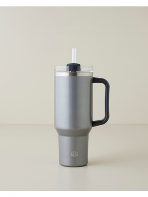 English Home Good Mood New Etna 900 ml Gri Çelik Termos Çift Katmanlı İzolasyon ve Sızdırmaz Kapak