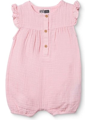 Hellobaby Kız Bebek Kısa Tulum Çıtçıtlı Bisiklet Yaka Kısa Kol Reçme
