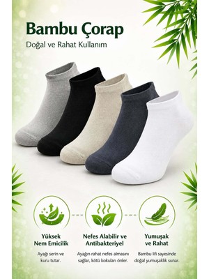 Sky Socks 5'li Erkek Bambu Konforlu Terletmez Koku Yapmaz Renkli Patik Çorap
