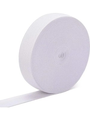 Esranın Dünyası 4 cm Genişlikte 25 Metre Beyaz Elastik Lastik Bant