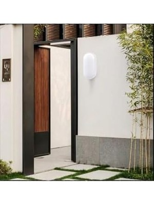 Banyo Tavan Lambası 20W Oval Balkon Tavan Lambası 6400K Beyaz LED Işık Teras Duvar Lambası (Beyaz)