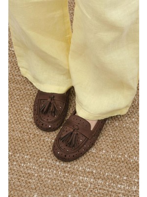 Mio Gusto Hazel Kahverengi Püsküllü Kadın Loafer