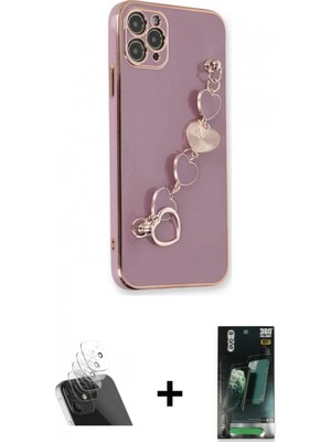 Pileli Store Pilelistore™ iPhone 11 Pro Max Kılıf Nova Işık Prime - Şeffaf 360 Full Body Arka Koruyucu + Kamera Lens Koruma Cam - Sf