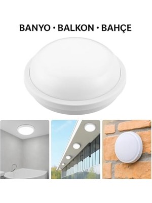 20W Beyaz LED Tavan ve Duvar Lambası | IP65 Su ve Toz Geçirmez | 6500K Beyaz Işık | Banyo, Bahçe, Balkon ve Dış Mekan Kullanıma Uygun | Modern Armatür