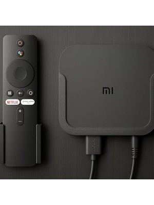 Mi Tv Box S ve Mi Box Tv Stick S Ile Uyumlu Duvar Montaj Standı, Siyah, Bluetooth Uzaktan Kumanda Tutucu Aparatı