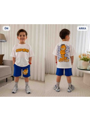 Uçurtma Baby Kids Jeliboom Garfield Baskılı Yazlık Şortlu Erkek Çocuk Alt Üst 2'li Takım
