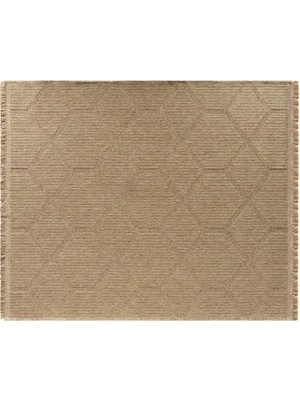 Vivense Queen Jüt Hasır Görünümlü Dokuma Halı, Bej, 100X250, 669