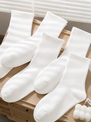 Sky Socks 8'li Ekonomik Paket Beyaz Pamuklu Unisex Tenis Çorap Seti