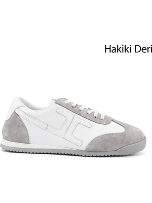 Gönderi(r) Kadın Beyaz  Lastik Bağcıklı Hakiki Deri Sneaker
