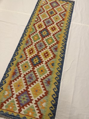 Afgan Halı El Dokuma Afgan Kilim Kök Boya Çift Taraflı Kullanım Yolluk 82 x 243 cm