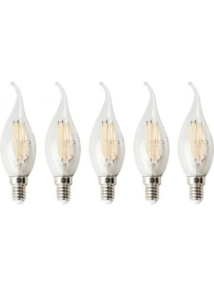 Esranın Dünyası 5 Adet Şeffaf Filament LED Ampul, 4W Güç ve E14 Duy ile Uyumlu
