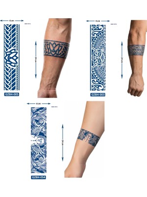 Airbrush Tattoo Lotus Baykuş 3 Adet Birden Yarı Kalıcı Şerit Bant Aylık Geçici Dövmeler