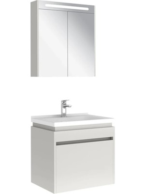 Kale Idea 2.0 65 cm Parlak Beyaz Tek Çekmeceli Banyo Dolabı Takımı