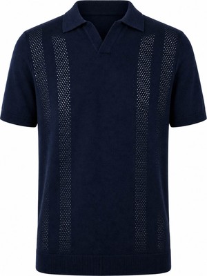 Trender Yarım Patlı Lacivert Erkek Polo Yaka T-Shirt 18242