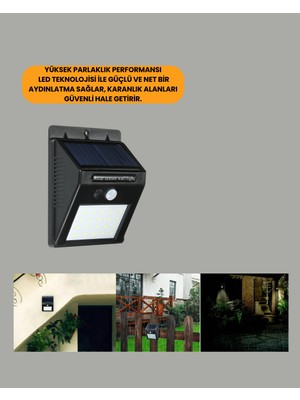Onba Solar Enerjiyle Çalışan IP65 Su Geçirmez 20 LED Duvar Lambası - OB1641-5131