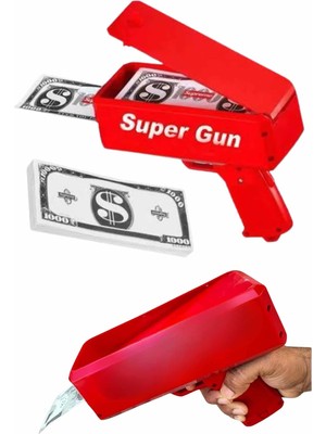 Onba Kırmızı Parti Oyuncağı Para Saçma Fırlatma Tabancası Makinesi Super Money - OB4185-2074