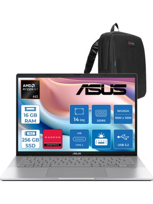 Asus Vivobook M3407GA Amd Ryzen Aı 7 445 Aı 16GB Ddr5 256GB SSD 14.0-Inch, Wuxga (1920 x 1200) OLED 0.2ms 300NITS Freedos Taşınabilir Bilgisayar WSF013F01+ZETTAÇANTA