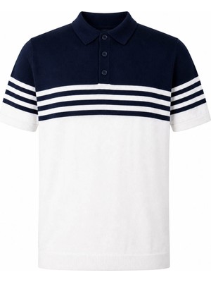 Trender Yarım Fermuarlı Lacivert Erkek Polo Yaka T-Shirt 17406
