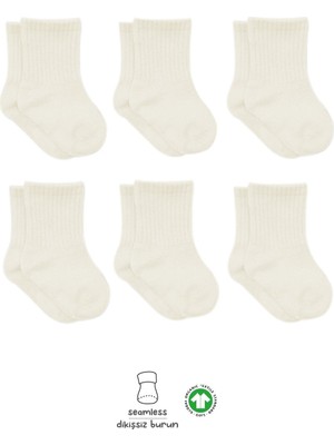 Sepeti Najmaddin Bistyle 6'lı Basic Penye Soket Çorap 10101 Ekru Najmaddin