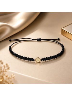 Seven Kuyumculuk 14 Ayar Altın Van Cleef Model Şans Yoncası Makrome Bileklik