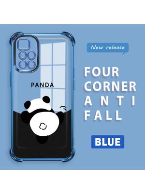 HONTINGA Xiaomi Redmi 10 ile Uyumlu Şeffaf Kılıfı Düşüme Önleyici Basitlik Anti Düşme Kamera Korumali Panda Desen Yumuşak Silikon Telefon Kılıfı Kadın ve Erkek Için Uygundur K3-0042