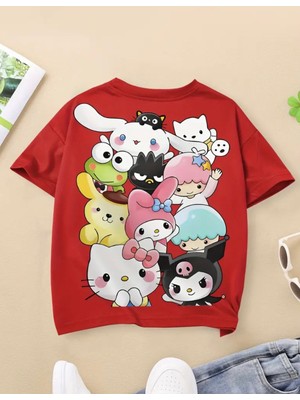 Nigrum Pardus Yeni Sezon Melody'nin Arkadaşları Sırt Baskılı %100 Pamuk Kız Çocuk T-Shirt
