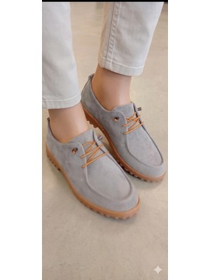 Bitangosu Modern Tasarım Bağcık Detaylı Süet Loafer