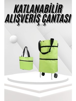 Onba Katlanabilir Tekerlekli Pazar Market Çarşı Arabası Market Alışveriş Çantası - OB7133-6219