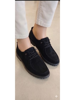 Bitangosu Modern Tasarım Bağcık Detaylı Süet Loafer