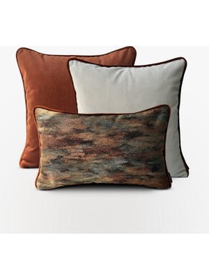 Lidoma Home "rust & Beige & Glow" Dokulu Kırlent Kılıfı Seti
