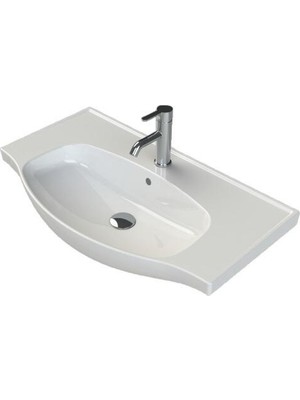 Turkuaz Cerastyle Lila Etajer Uyumlu Banyo Lavabo 80X45 cm