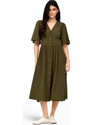 Only Onltizana 2/4 Midi Dress Wvn Noos Kadın Elbise Yeşil (15373535)