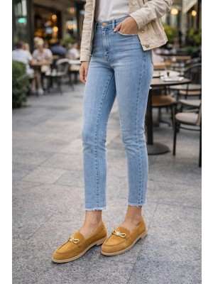 Eforia 26K080 Taba Loafer Tam Ortopedik Casual Günlük Kadın Ayakkabı