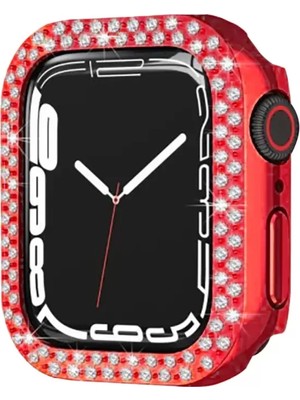 Esranın Dünyası Newface Apple Watch 42MM Taşlı Kasa - Kırmızı